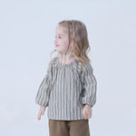 Striped Linen Blouse For Baby Girl Image