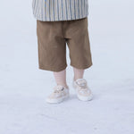 Coffee Harem Linen Shorts For Baby Girl Image