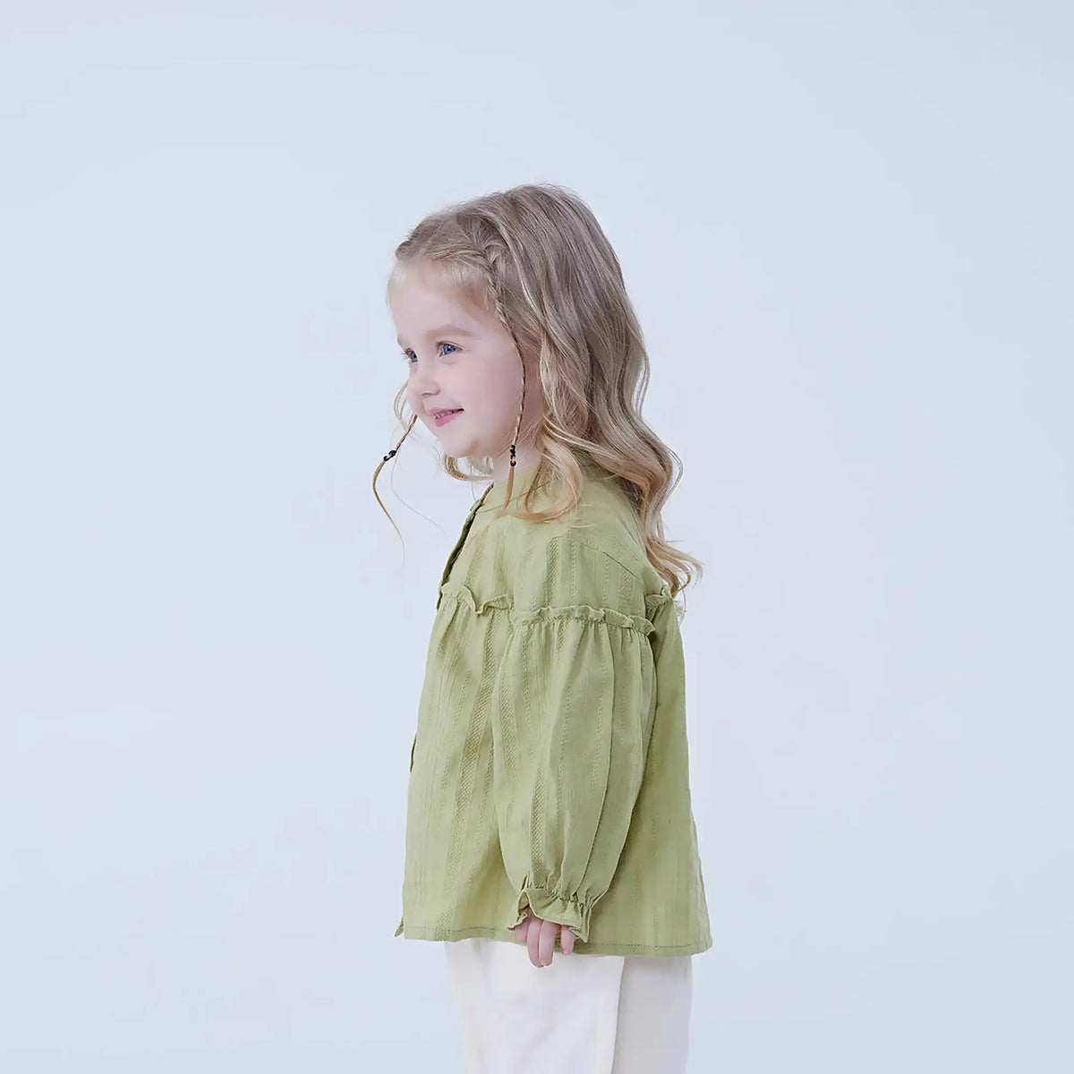 Jacquard Linen Shirt For Baby Girl Image