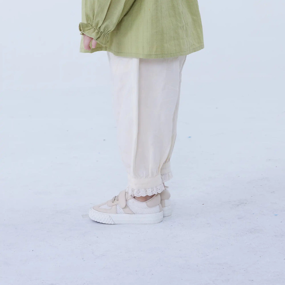 Ankle-Tied Linen Pants For Baby Girl Image