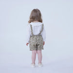 Floral Linen Overalls For Baby Girl Image