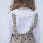 Floral Linen Overalls For Baby Girl Image