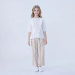 Checked Linen Blouse For Girls Image