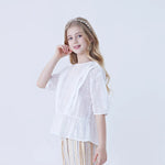 Checked Linen Blouse For Girls Image