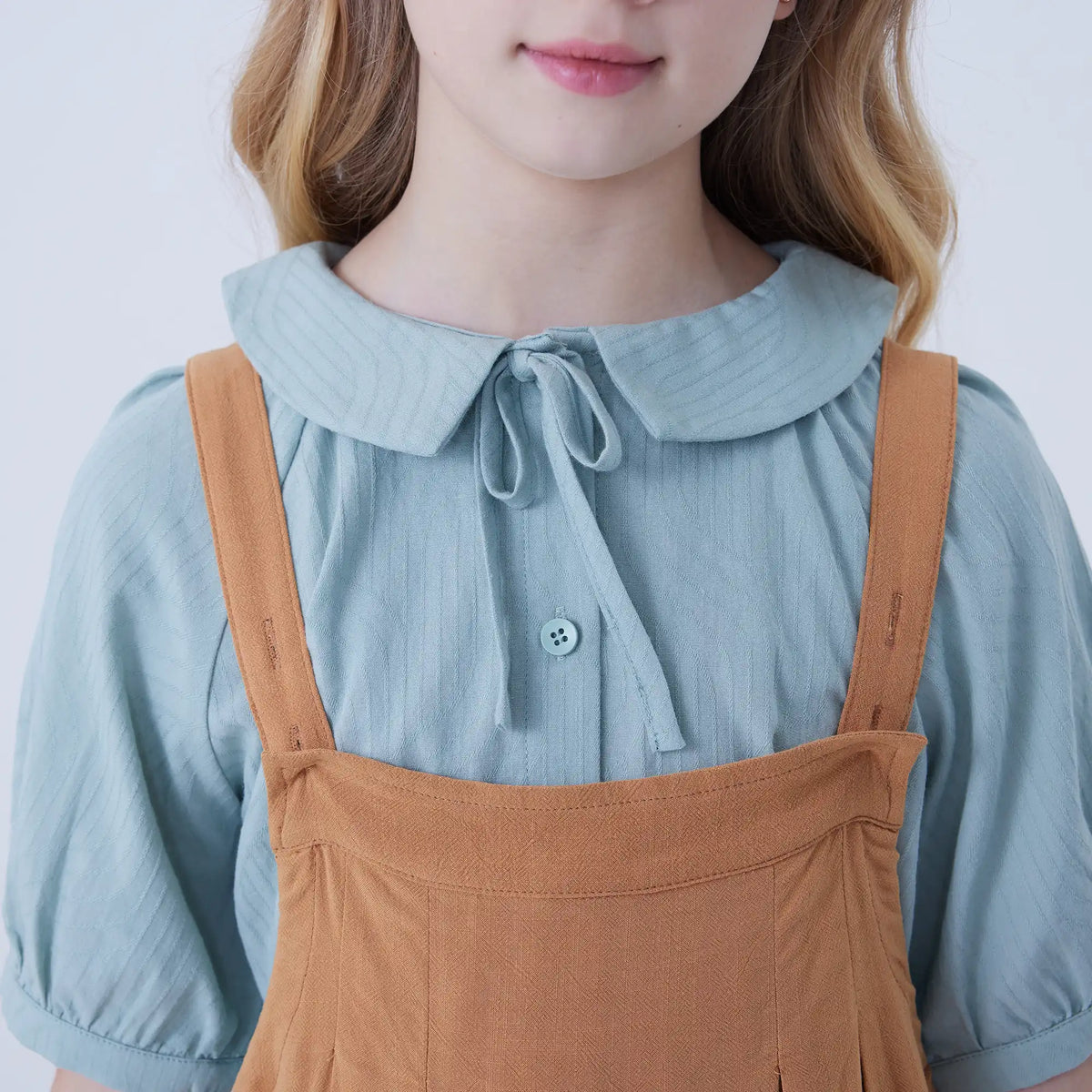 Plain Linen Dress For Girls Image