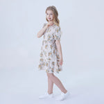 Floral Linen Dress For Girls Image
