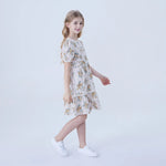 Floral Linen Dress For Girls Image