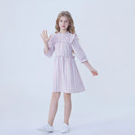 Striped Linen Dress For Girls Image