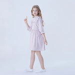 Striped Linen Dress For Girls Image