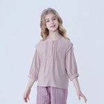 100 | 3Y Khaki 100 | 3Y,39,68,24,- Plain Linen Blouse For Girls Image
