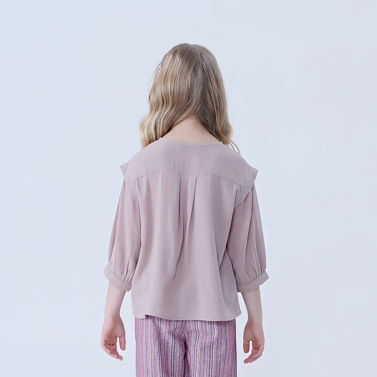 Plain Linen Blouse For Girls Image