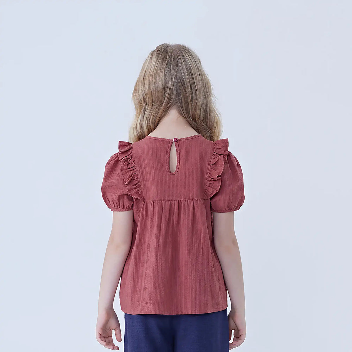 Striped Linen Blouse For Girls Image