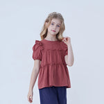 Striped Linen Blouse For Girls Image