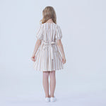 Striped Linen Dress For Girls Image