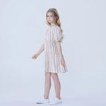 Striped Linen Dress For Girls Image