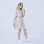 Striped Linen Dress For Girls Image