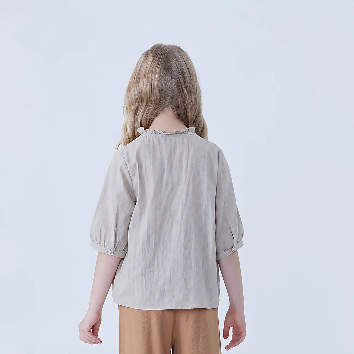 Jacquard Linen Shirt For Girls Image