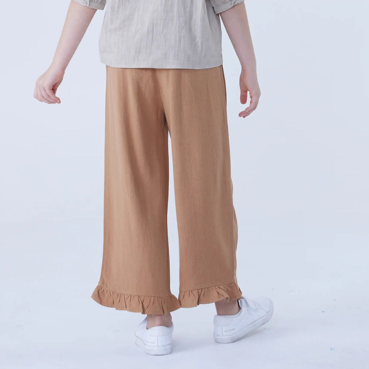 Bell-bottom Linen Pants For Girls Image