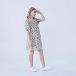 Floral Linen Dress For Girls Image
