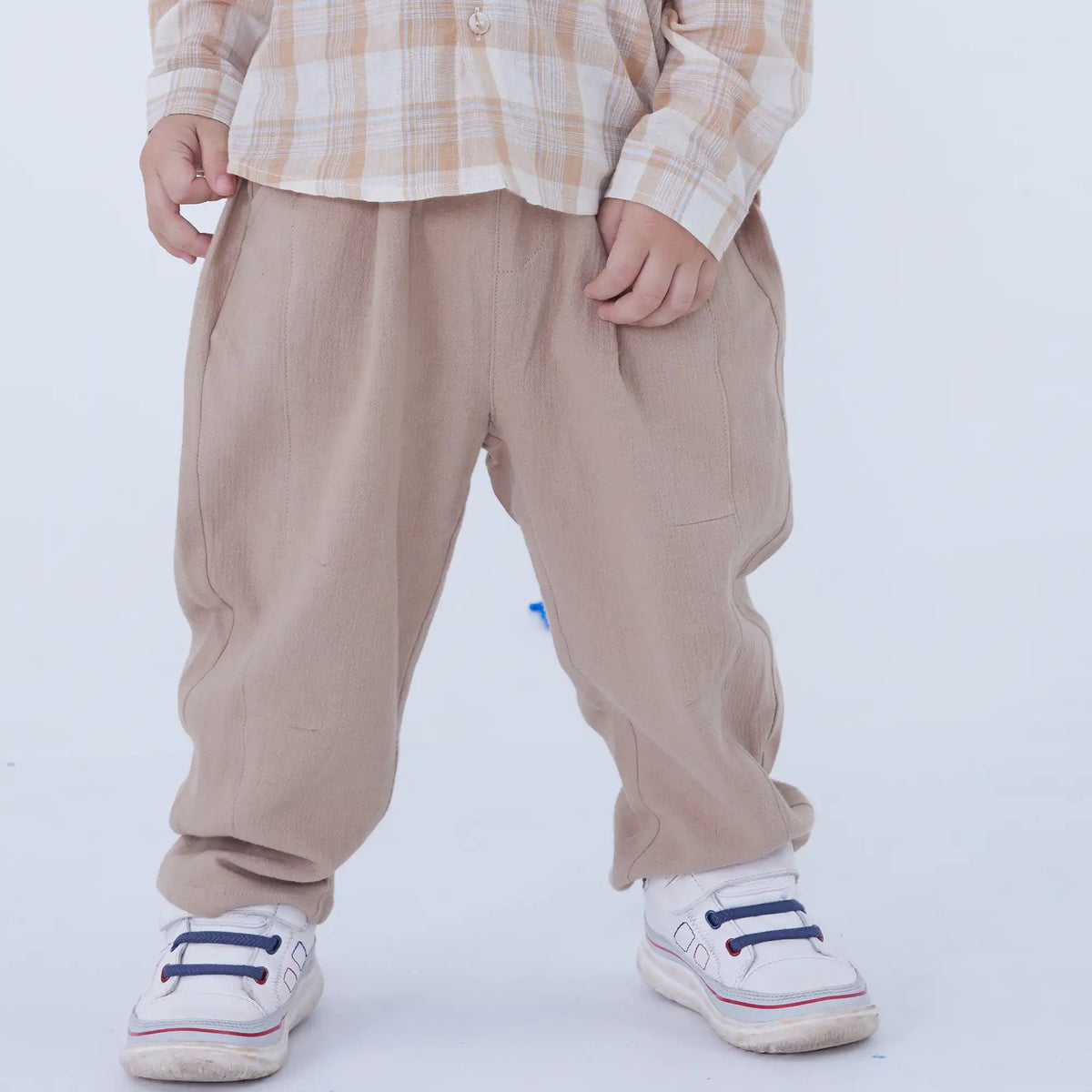 Dark Beige Harem Linen Pants For Baby Boy Image
