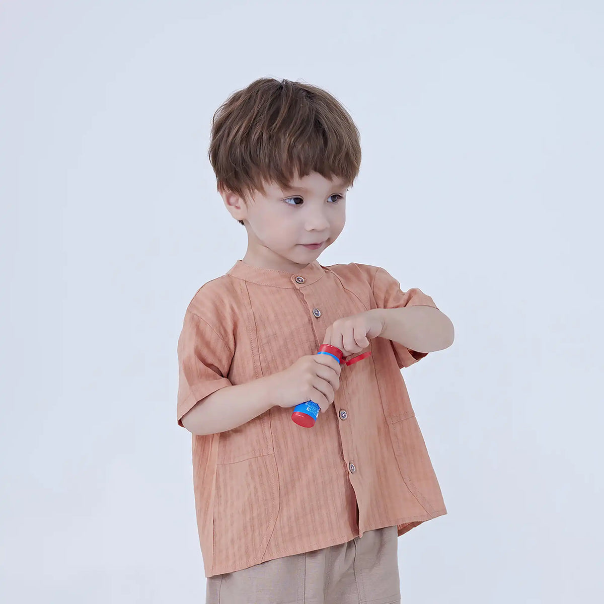 Checked Linen Shirt For Baby Boy Image
