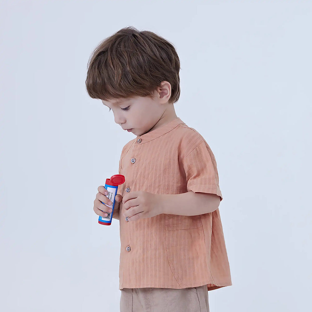 Checked Linen Shirt For Baby Boy Image