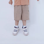 Dark Beige Ordinary Linen Shorts For Baby Boy Image