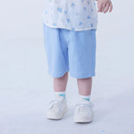 Blue Ordinary Linen Shorts For Baby Boy Image