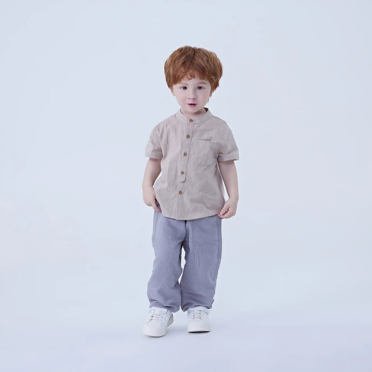 Ankle-Tied Linen Pants For Baby Boy Image