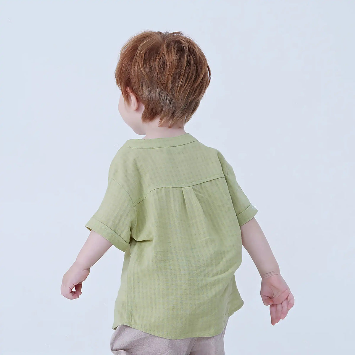 Checked Linen Blouse For Baby Boy Image