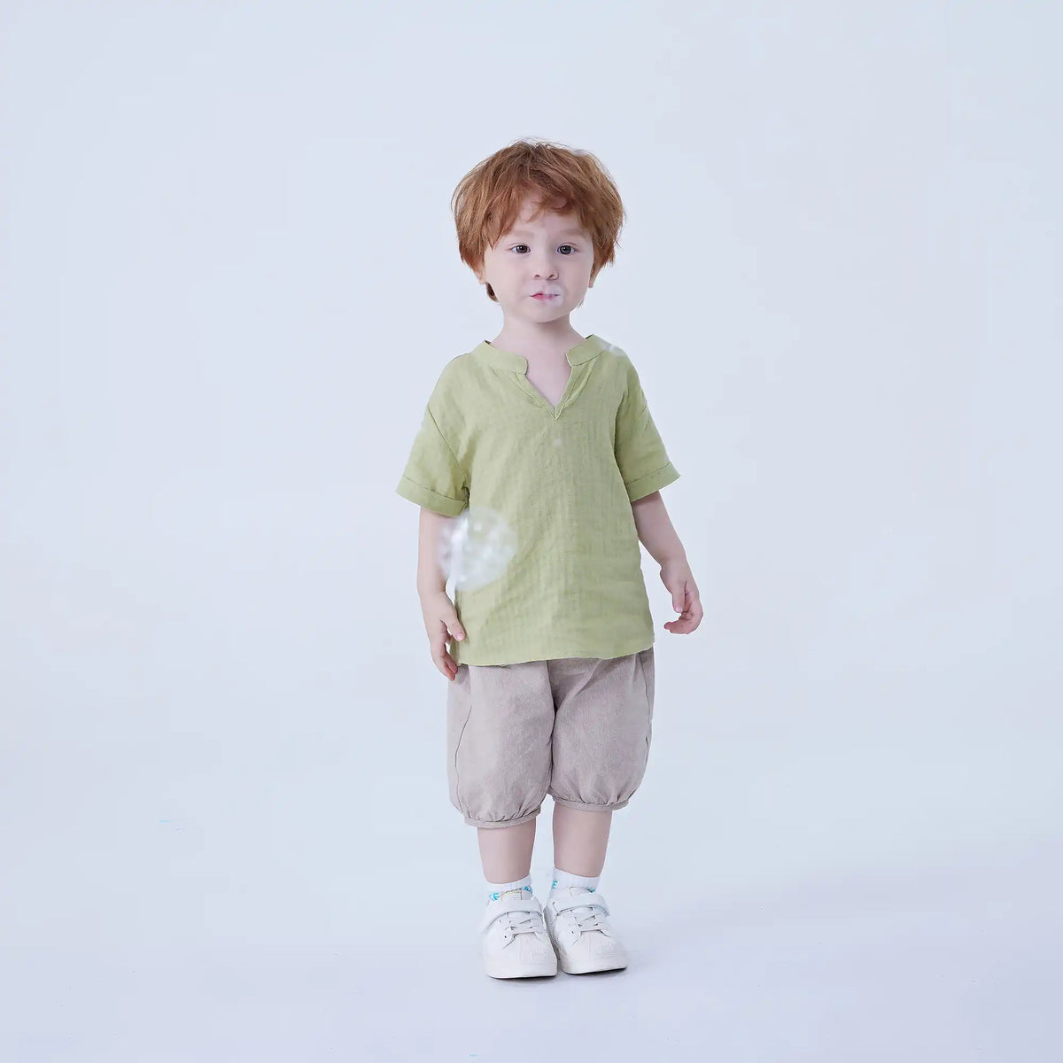 Ankle-Tied Linen Shorts For Baby Boy Image