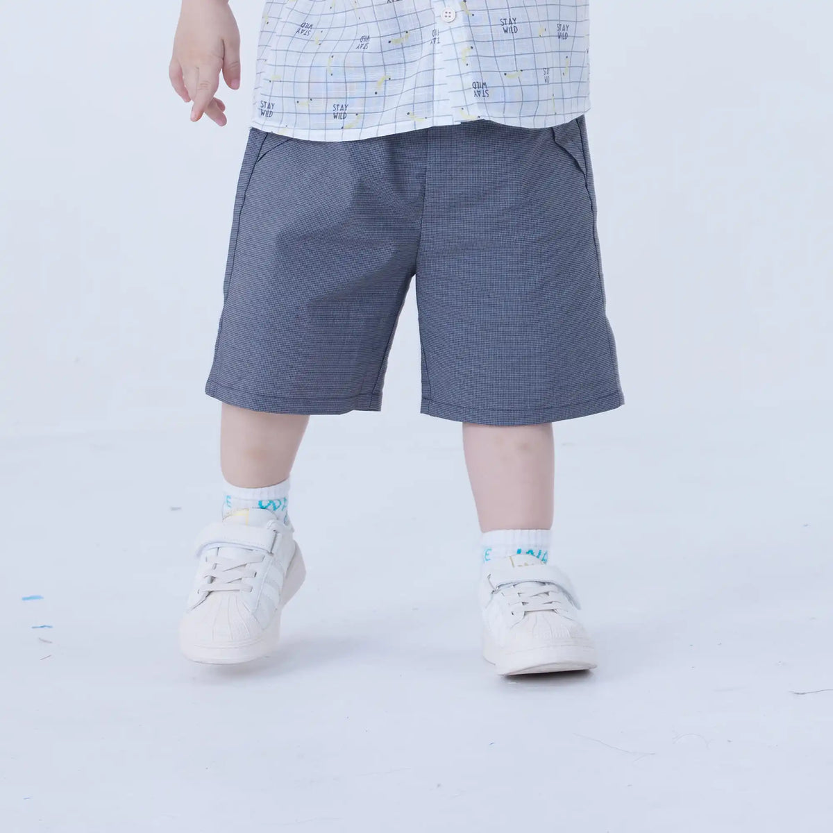 Dark Gray Ordinary Linen Shorts For Baby Boy Image