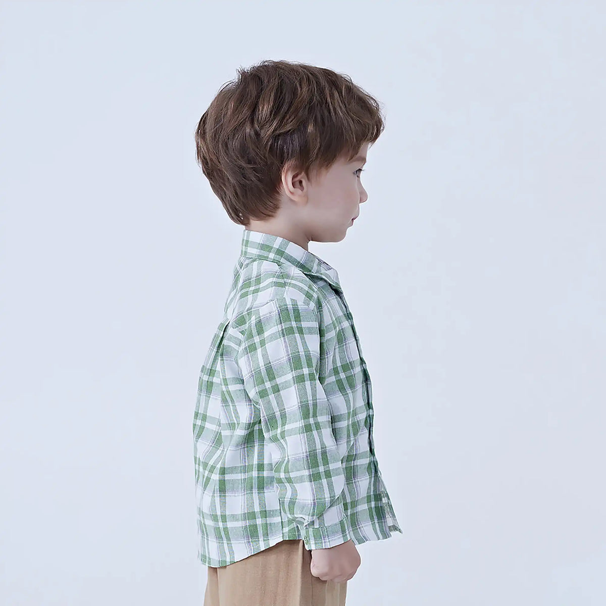 Checked Linen Shirt For Baby Boy Image