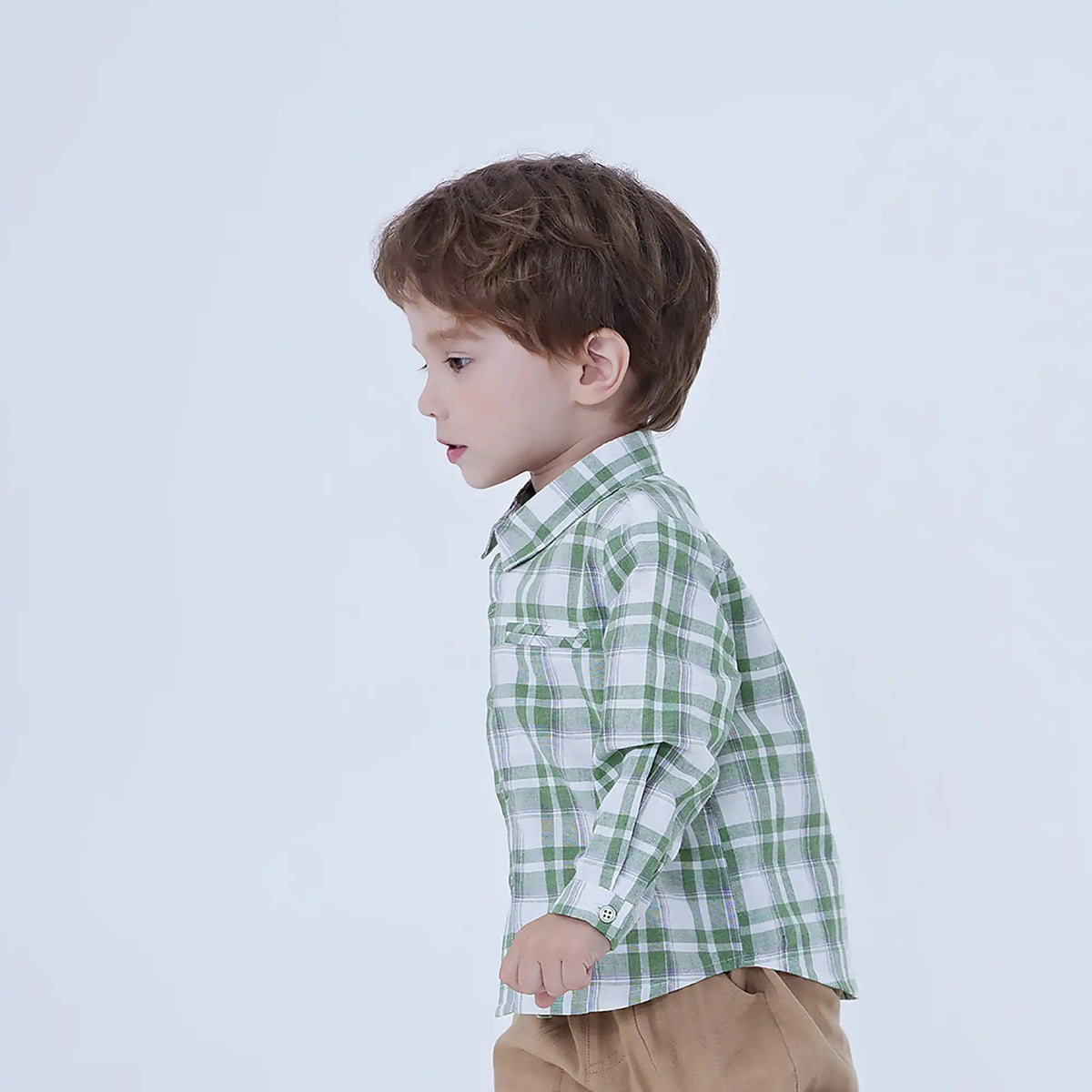 Checked Linen Shirt For Baby Boy Image