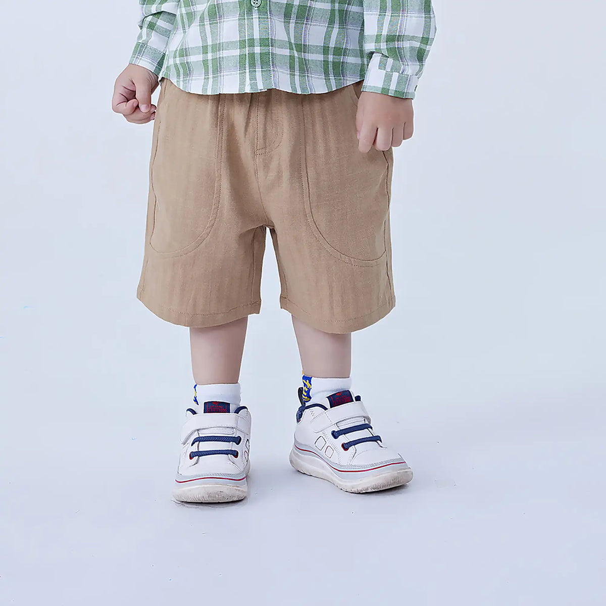 Khaki Ordinary Linen Shorts For Baby Boy Image