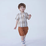 Ankle-Tied Linen Shorts For Baby Boy Image