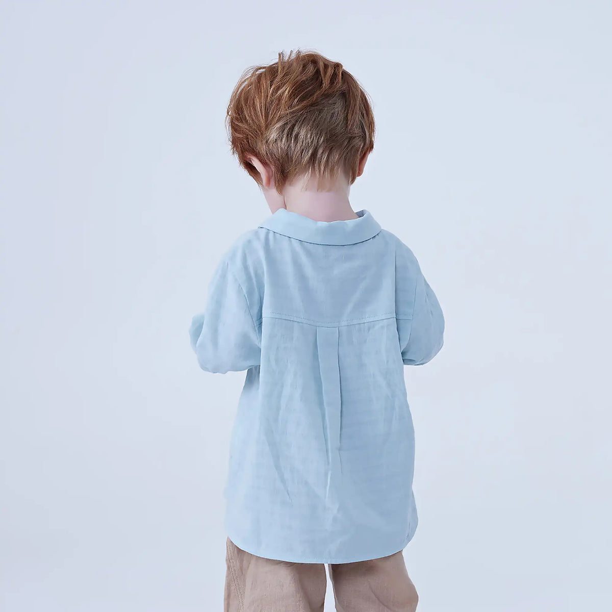 Checked Linen Blouse For Baby Boy Image
