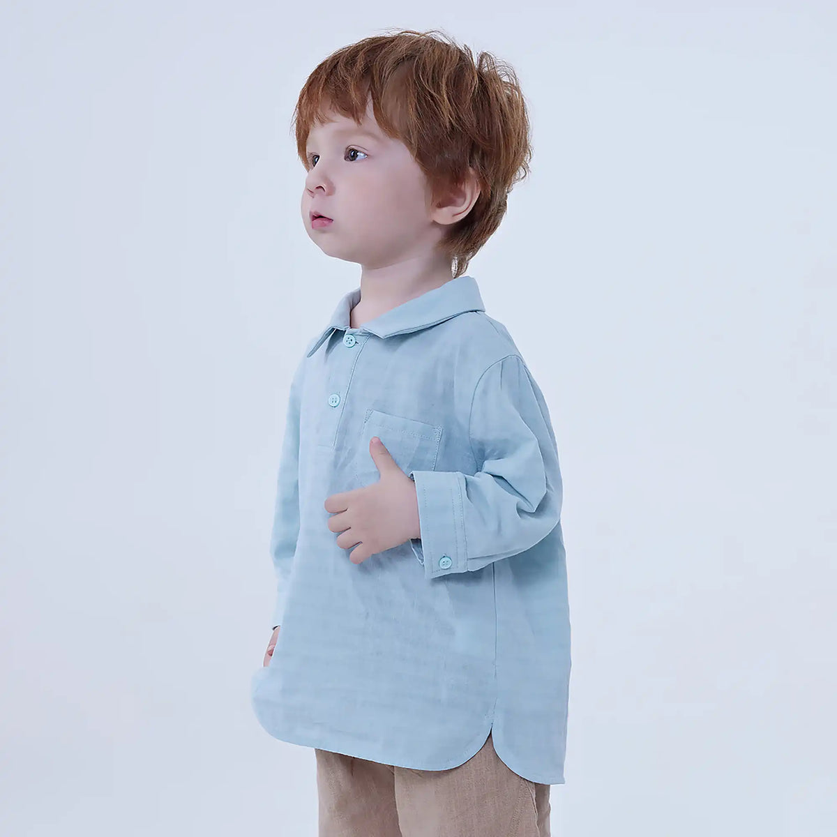 Checked Linen Blouse For Baby Boy Image