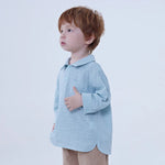Checked Linen Blouse For Baby Boy Image
