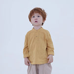 62 | 3-6M Yellow 62 | 3-6M,30.5,55,19.1,- Plain Linen Blouse For Baby Boy Image