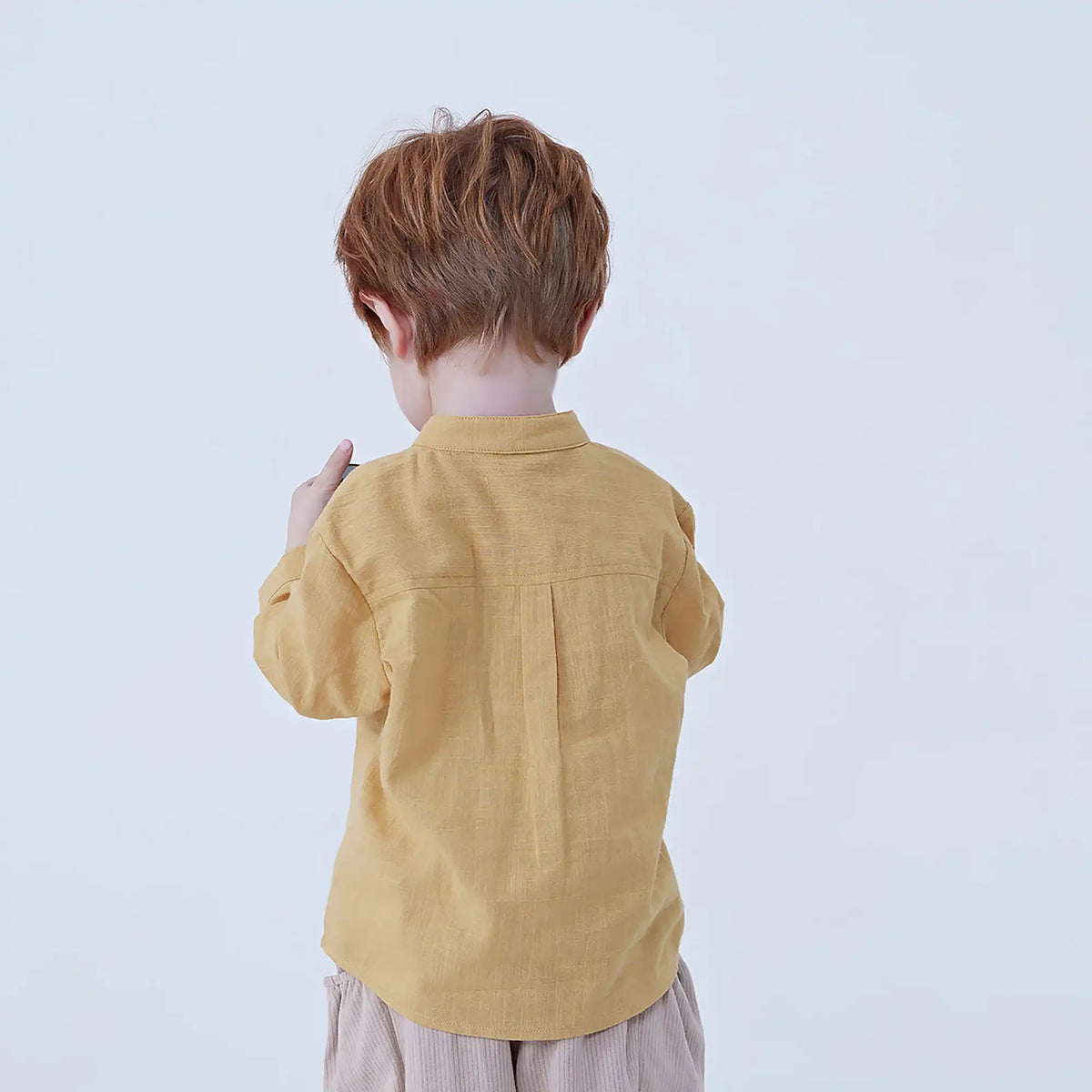 Plain Linen Blouse For Baby Boy Image