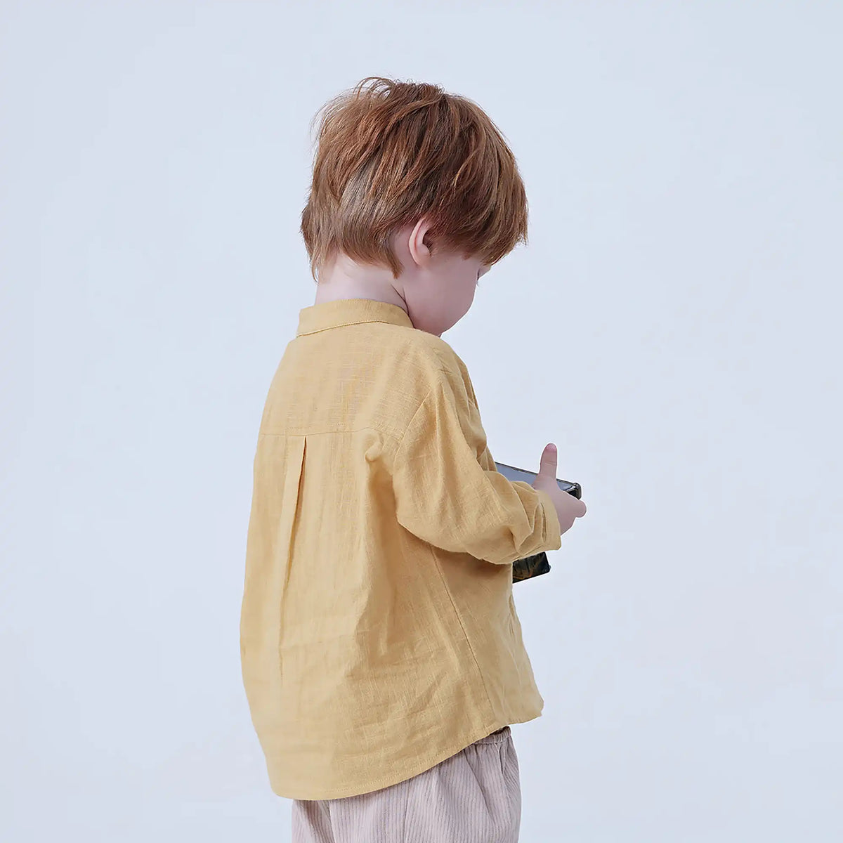 Plain Linen Blouse For Baby Boy Image