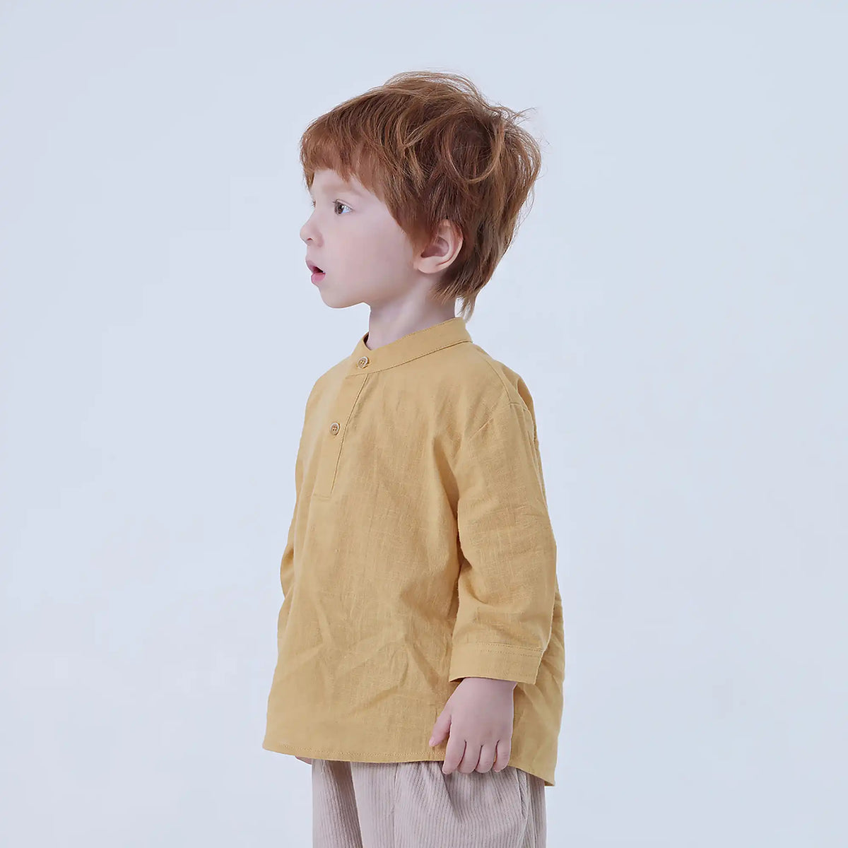 Plain Linen Blouse For Baby Boy Image