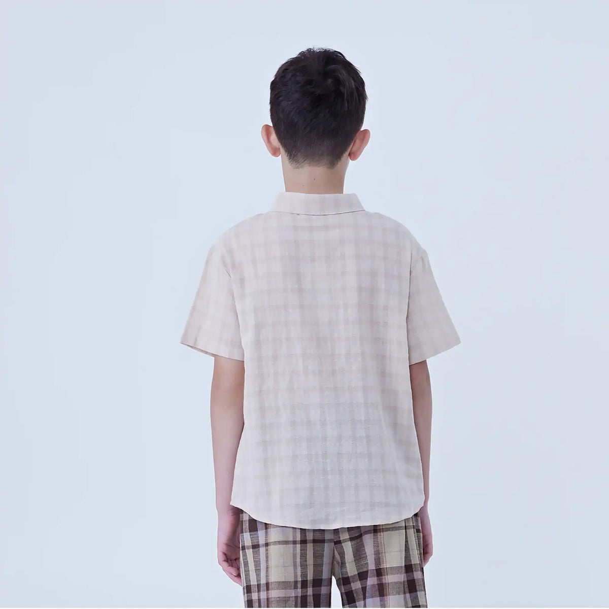 Checked Linen Shirt For Boys Image