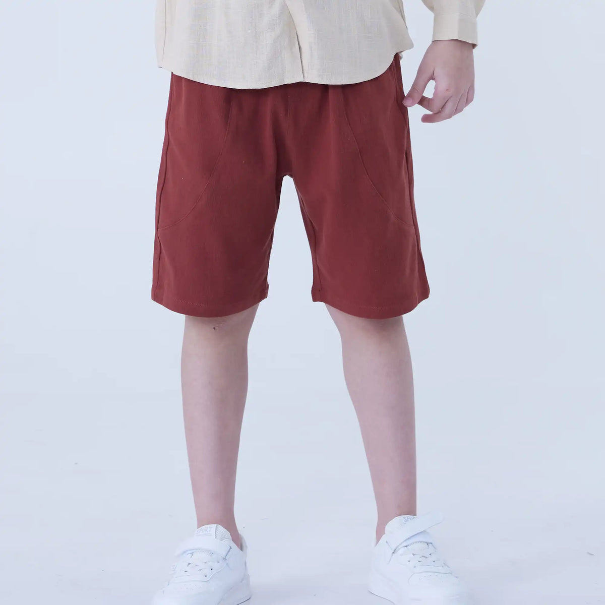 Ruse Red Ordinary Linen Shorts For Boys Image