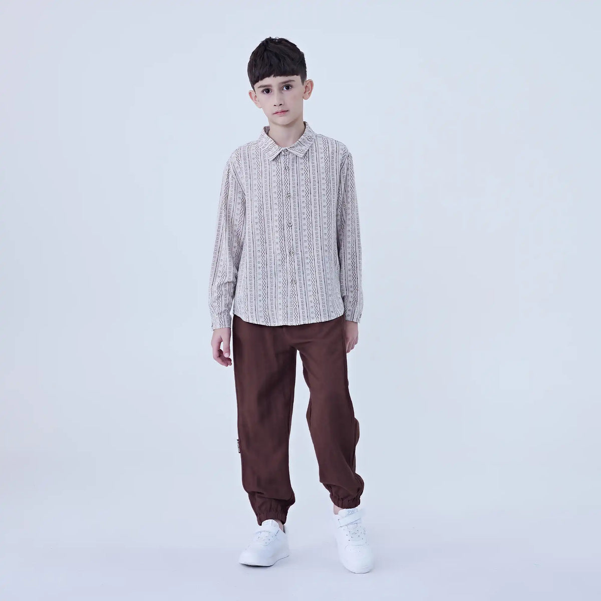 Ankle-Tied Linen Pants For Boys Image