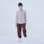 Ankle-Tied Linen Pants For Boys Image