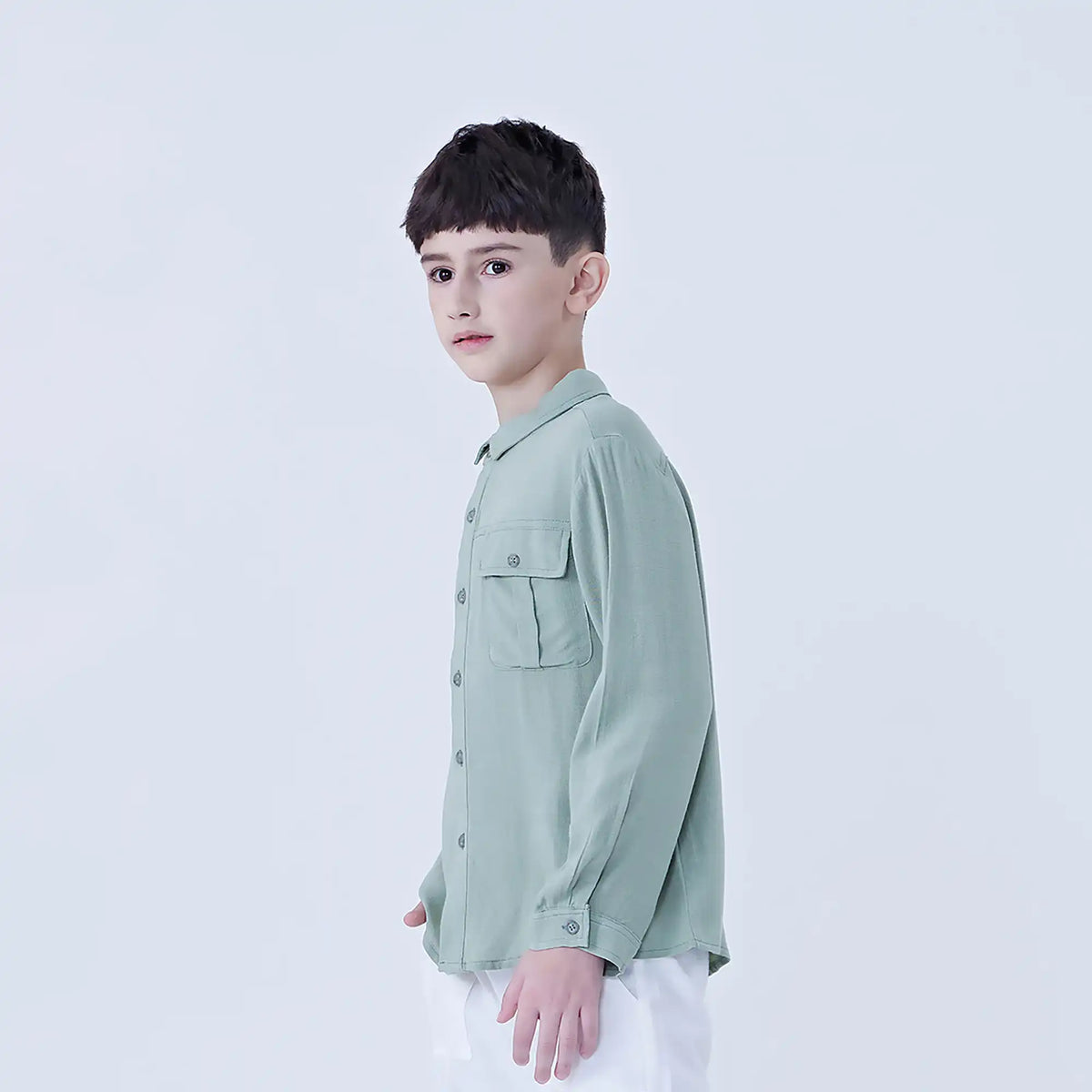 Plain Linen Shirt For Boys Image