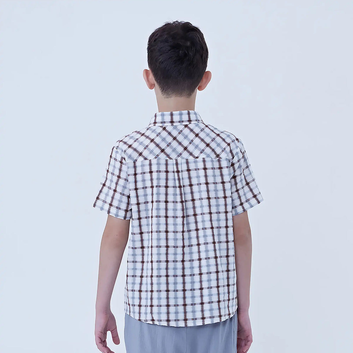Checked Linen Shirt For Boys Image