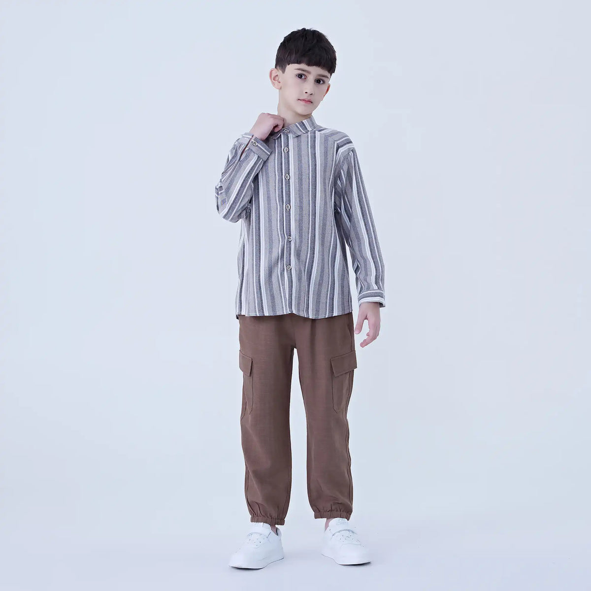 Striped Linen Shirt For Boys Image